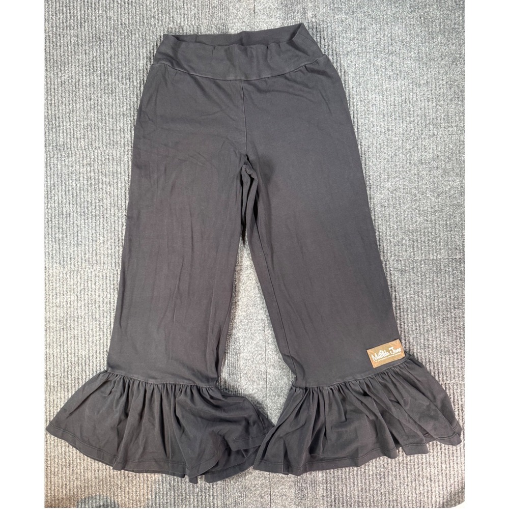 Matilda Jane Girls Gray Ruffle Hem Leggings Pants XS Charcoal Boutique Style